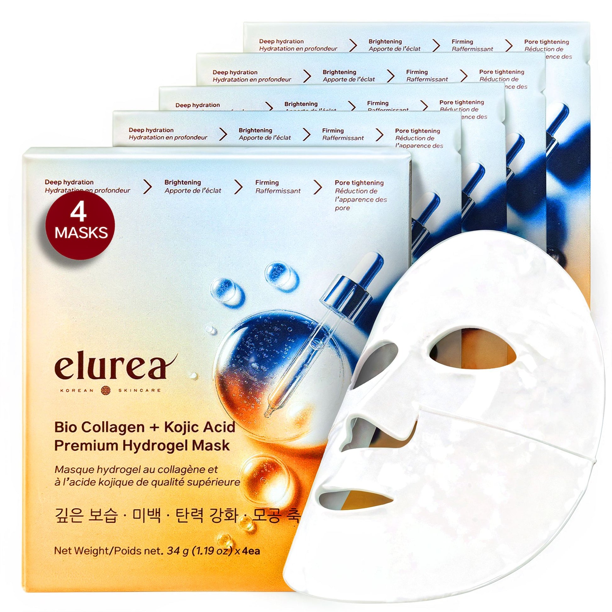 Bio Collagen + Kojic Acid Premium Hydrogel Mask (4 masks) - Haru Beauty