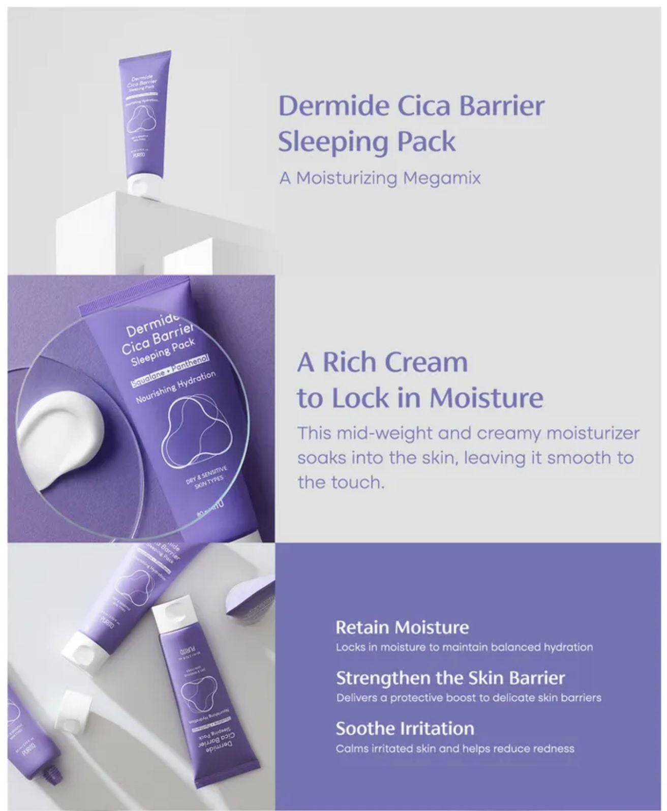 Purito SEOUL - Dermide Cica Barrier Sleeping Pack 80 ml - Haru Beauty